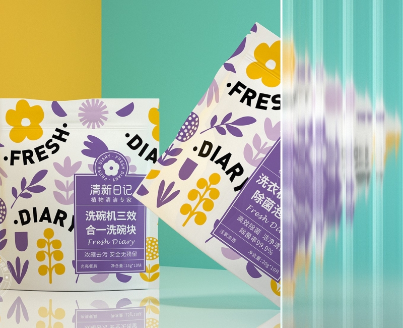 清新日記日化用品包裝設計包裝設計案例 - 四喜設計作品