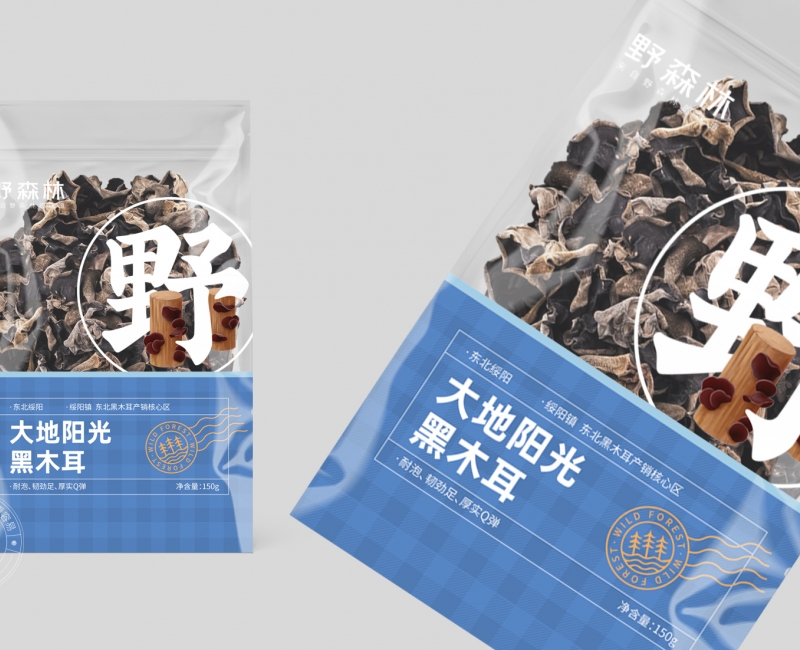 野森林大地陽光黑木耳包裝設計包裝設計案例 - 四喜設計作品